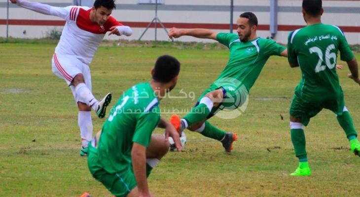بالصور: تعادل مثير لـ"الصلاح" مع "بيت لاهيا" في مباريات الدرجة الأولى لأندية غزة