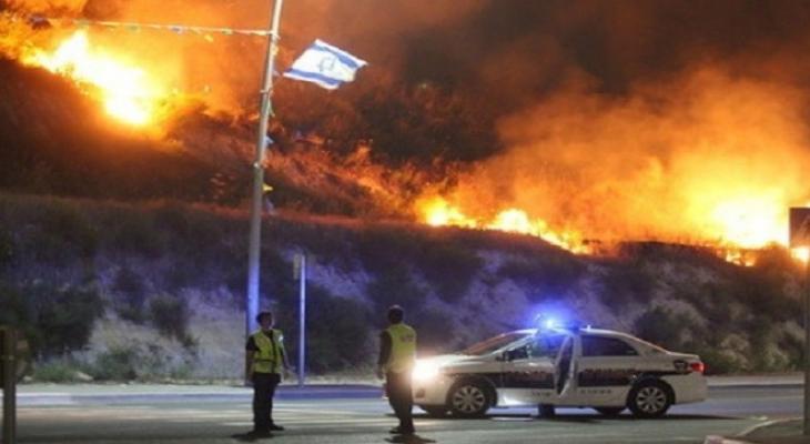 تجدد الحرائق حول قاعدة عسكرية غرب القدس.jpg