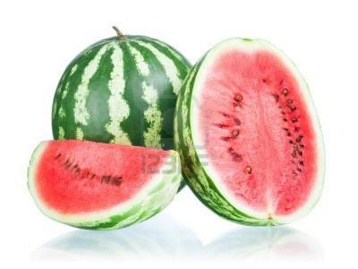 whole-watermelon-half-and-slice-on-white-background