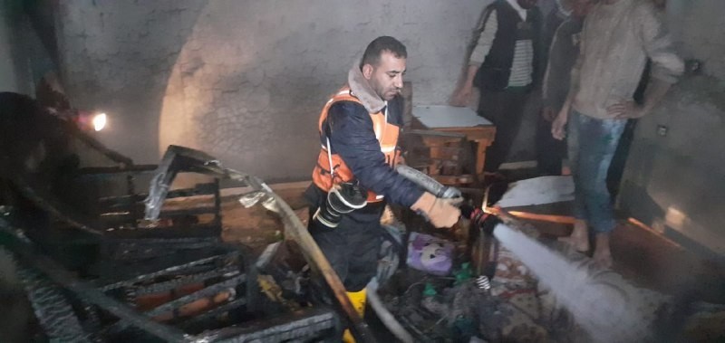 اندلاع حريق في منزل شرق مدينة غزة