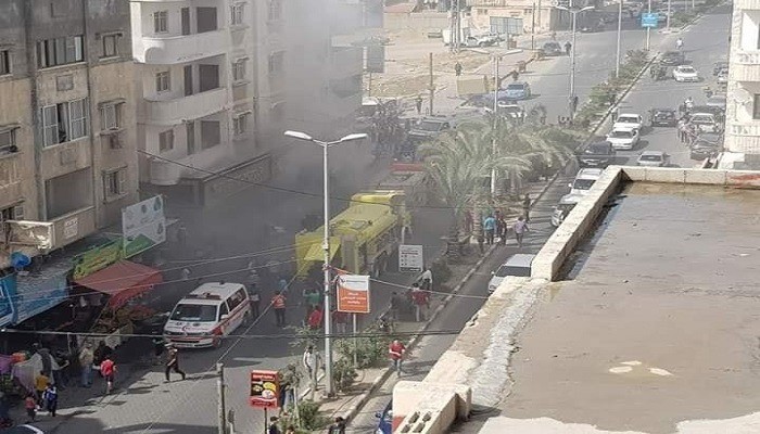 محدث بالفيديو والصور: اندلاع حريق في مخبز اليازجي بتل الهوا غرب مدينة غزة