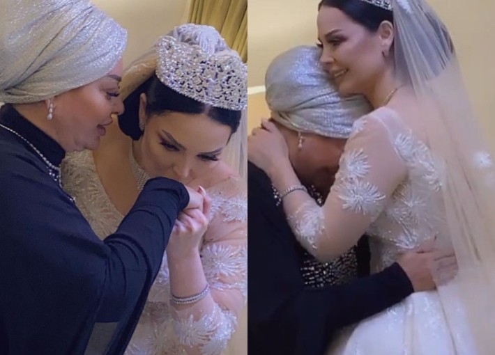 شاهدوا: بكاء والدة  الفنانة الأردنية "ديانا كرزون" في حفل زفافها