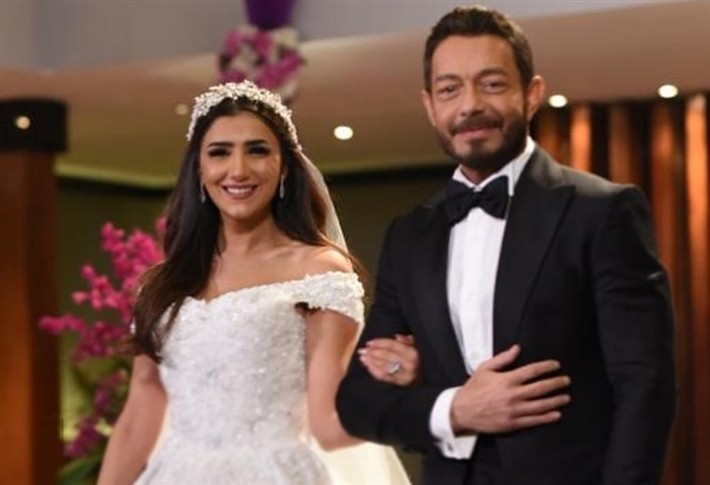 شاهدوا | النجمة  المصرية "مي عمر" بفستان زفاف فخم في "لؤلؤ"