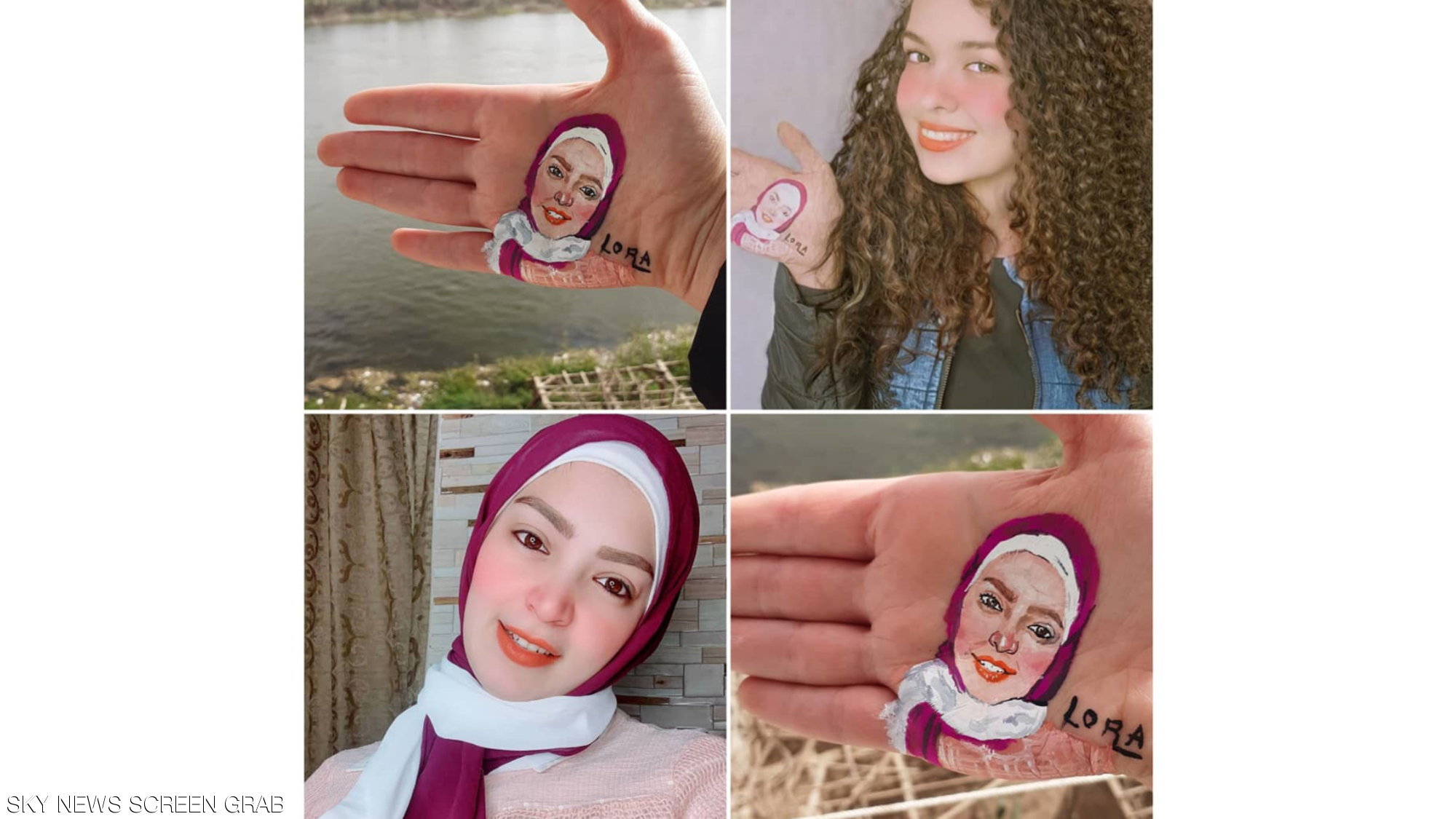 شاهدوا | رسامة مصرية شابة تخطف الأنظار بلوحات على "كف اليد"