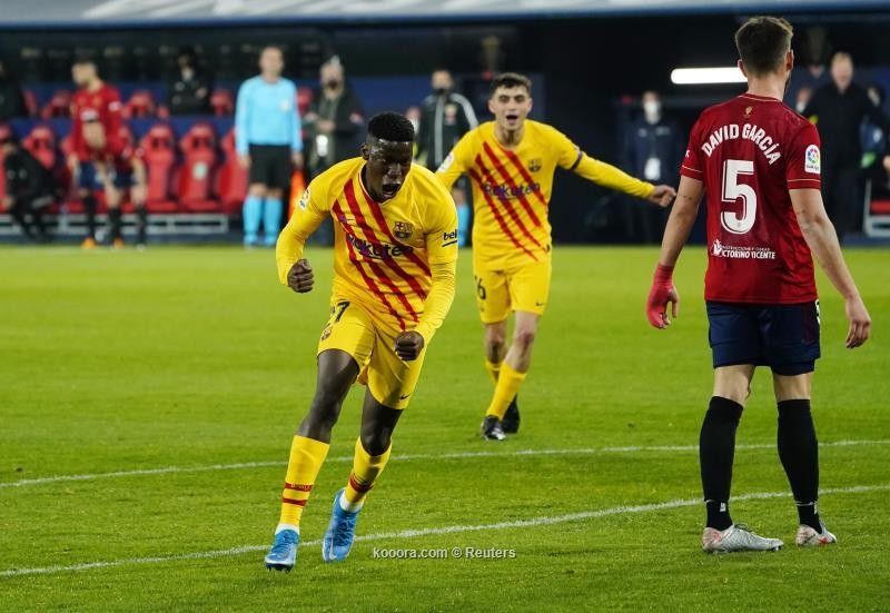 بالصور: برشلونة يشعل الليجا بالفوز على أوساسونا