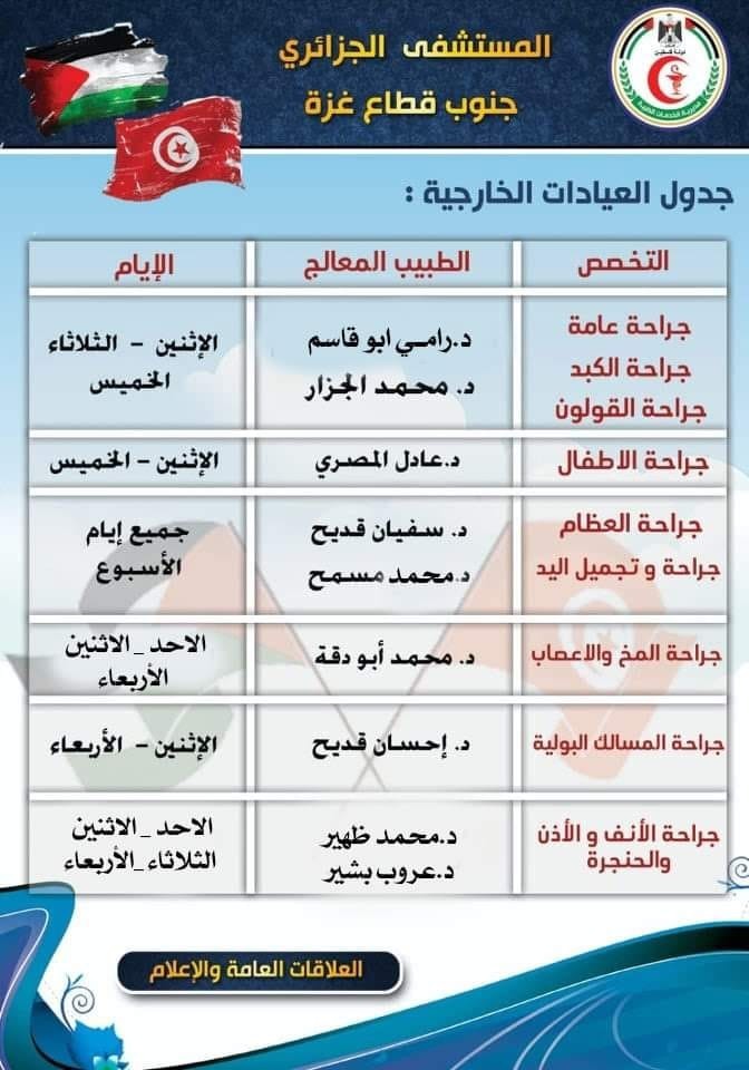 المستشفى الجزائري يصدر إعلانًا للمراجعين حول الوفد الطبي التونسي