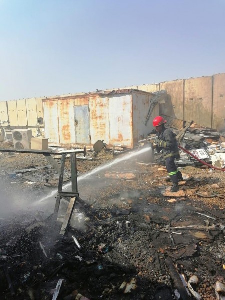 قرب حاوية صواريخ.. اندلاع حريق في مطار المثنى وسط بغداد