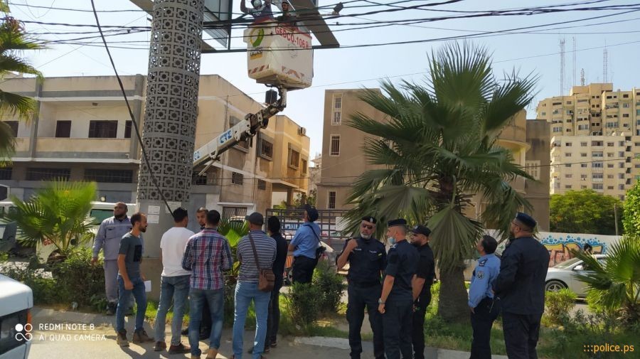 شرطة الطاقة بغزّة تضبط شبكة كهرباء مسروقة