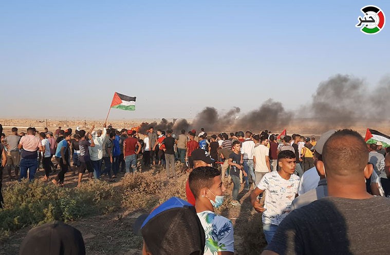 بالفيديو والصور: إصابات في مواجهات مع قوات الاحتلال جنوب قطاع غزّة