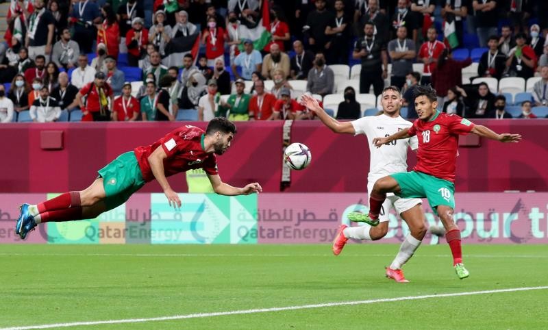 بالصور.. المغرب يفوز على فلسطين برباعية في كأس العرب