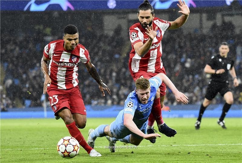 بالصور.. دي بروين يهدي السيتي فوزا صعبا على أتلتيكو مدريد