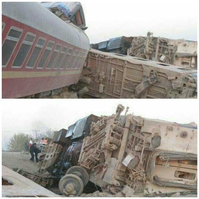 عشرات القتلى والمصابين جراء انحراف قطار عن سِكته وسط إيران