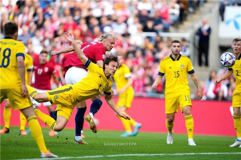 بالصور.. هالاند يقود النرويج لفوز مثير على السويد في دوري الأمم