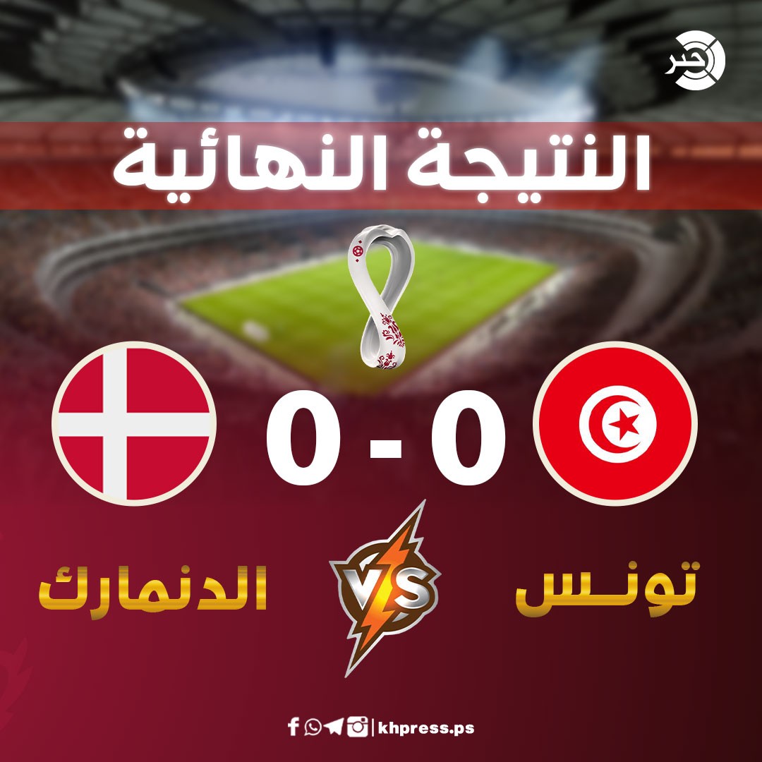 تونس تنُهي مباراتها الأولى في المونديال بالتعادل مع الدنمارك