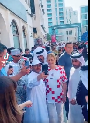 حضور لافت لرئيسة كرواتيا السابقة في شوارع قطر