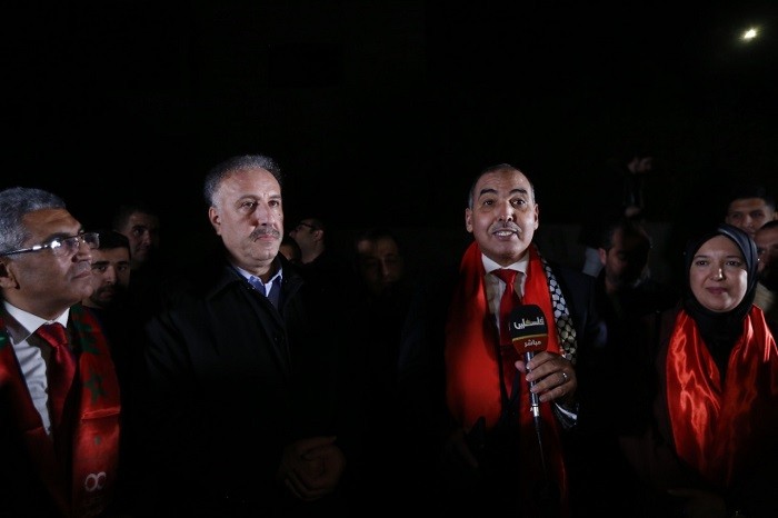 شاهد: إضاءة برج "تلفزيون فلسطين" بالعلم المغربي احتفالاً بتأهل"أسود الأطلس"