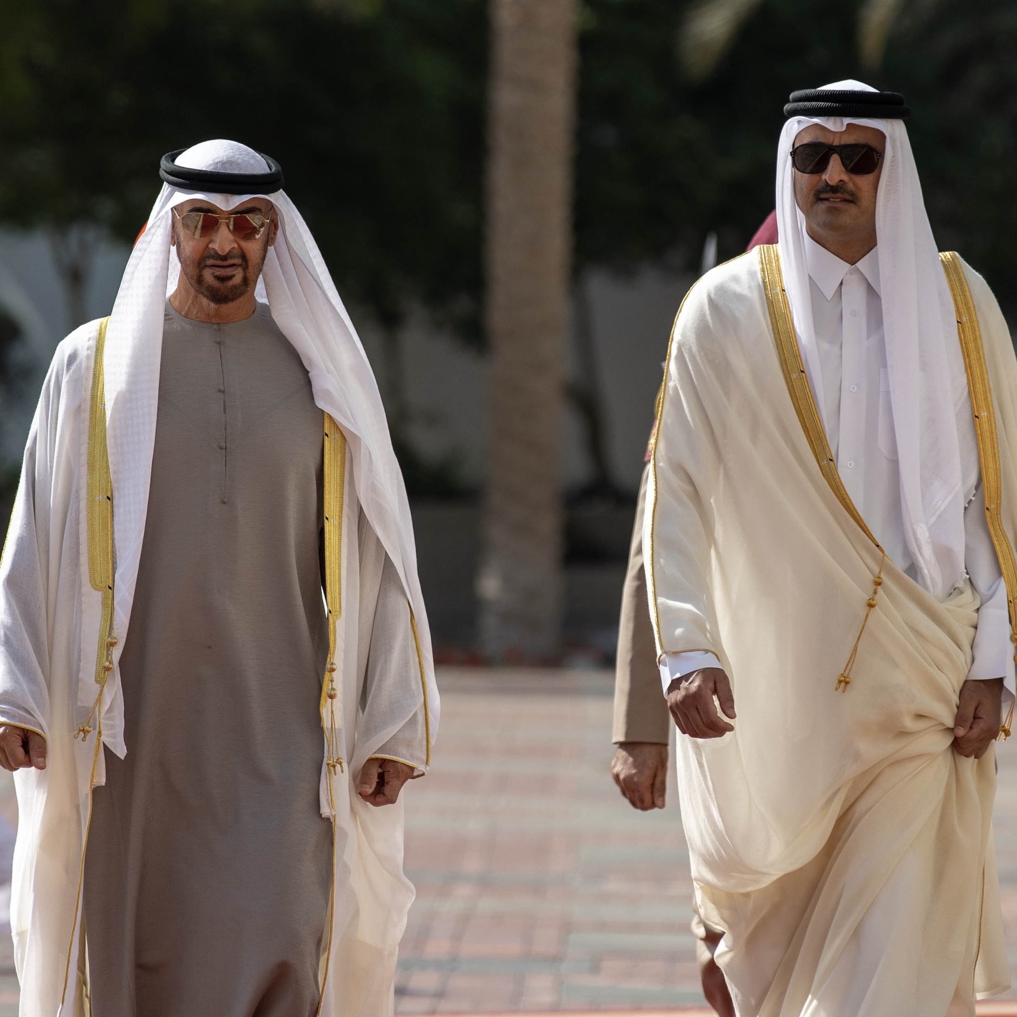 بالصور: أمير قطر يجتمع مع رئيس الإمارات في الدوحة