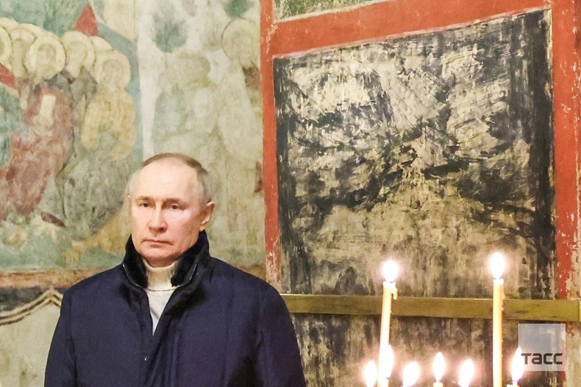 بوتين يشارك بقُدّاس ليلة عيد الميلاد في كنيسة البشارة بالكرملين