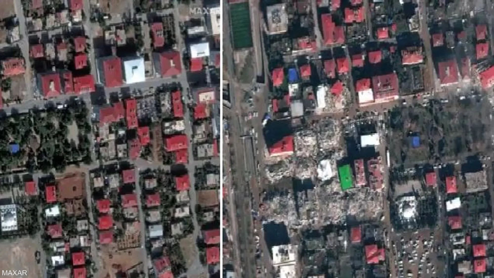 شاهد:  الأقمار الاصطناعية ترصد حجم الدمار الذي خلفه زلزال تركيا القوي