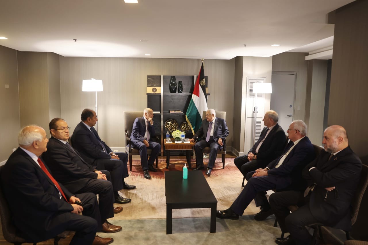 الرئيس عباس يجتمع مع غوتيريش وأبو الغيط في نيويورك