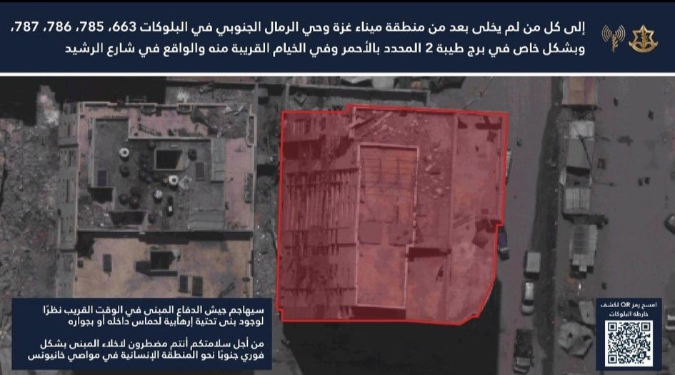 الاحتلال يُصدر أوامر إخلاء جديدة غرب غزة تشمل الميناء وحي الرمال الجنوبي